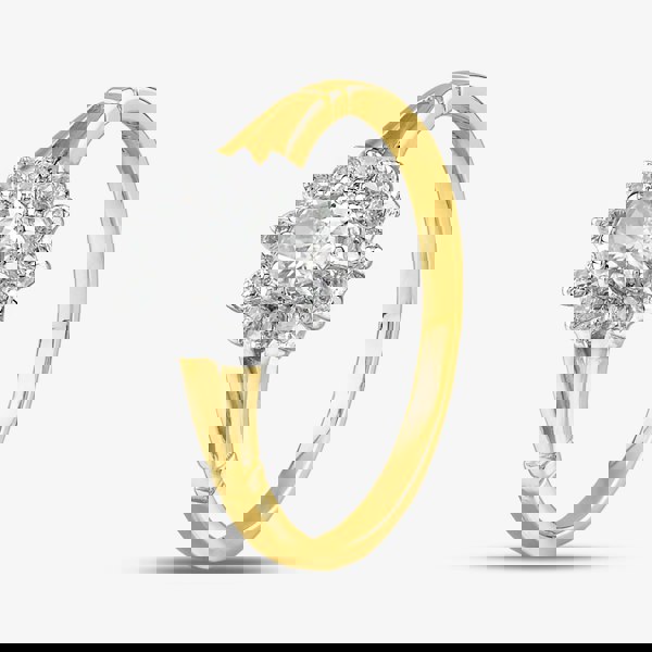 T. H. Baker 9ct Yellow Gold Clear Crystal Cluster Ring DIV006C