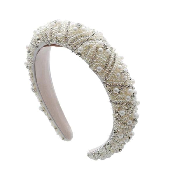 Gold Trip Pearl Sparkle Padded Headband