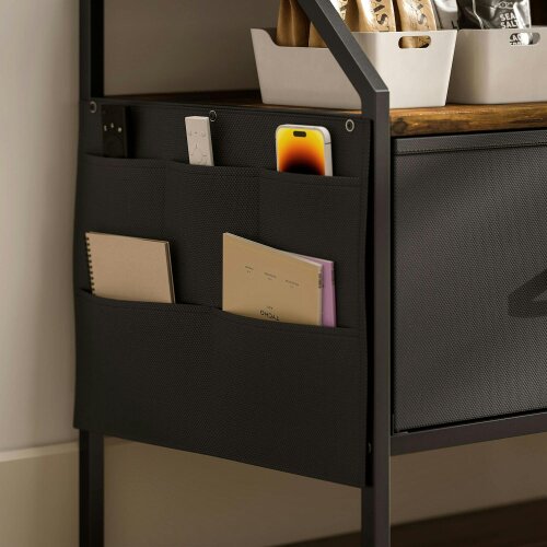 Wyld Haus Avamira Small 98cm Black and Brown TV Stand With Foldable Drawers for TV's up to 55 Inches