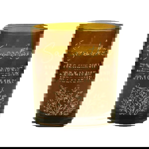 Personalised Memento Company Personalised Wild Flowers Amber Glass Candle