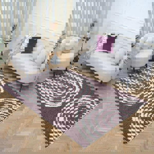 Moodi Shaggy Purple Rug, 30 mm soft & durable pile, warmth underfoot, scandinavian design | THE RUGS