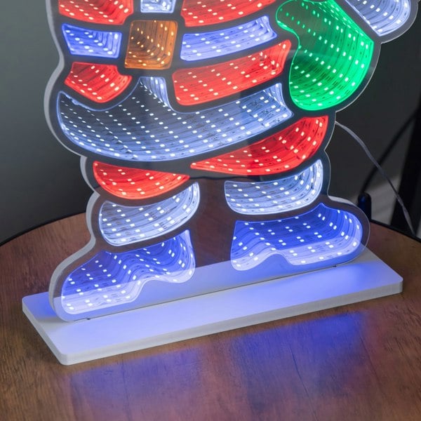 Samuel Alexander 59cm Light up Waving Santa Infinity Christmas Decoration with Multi-Coloured LEDs