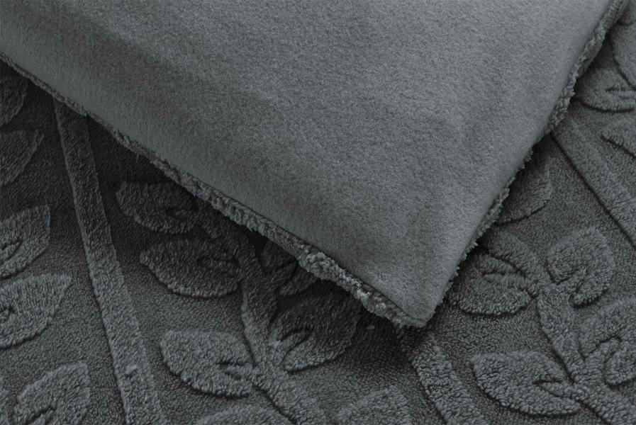 Leaves Teddy Grey Duvet Cover Set