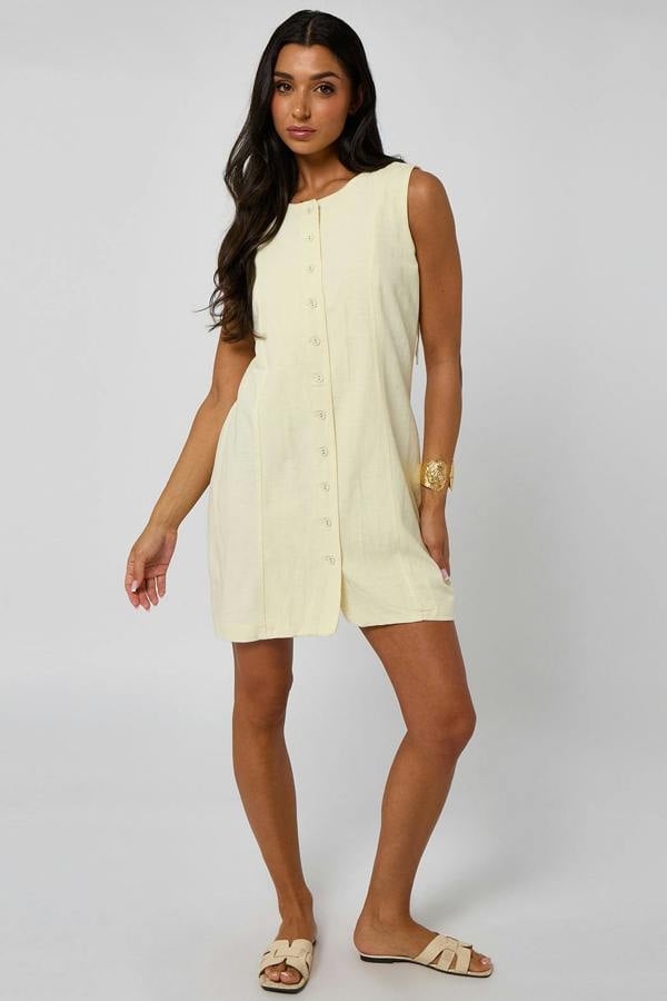 Urban Bliss Lemon Button Down Mini Dress