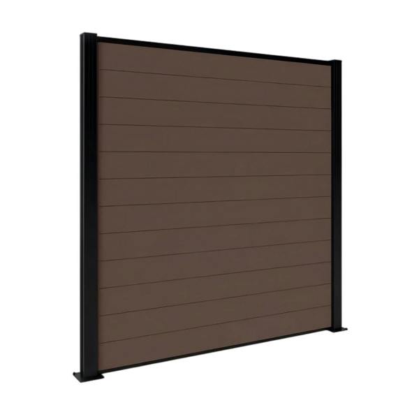 Britwall Composite Fence Panel Kit, Dark Coffee | 1.8m x 1.8m | Includes Panels, Post & Fixings | Eco-Friendly, Low Maintenance