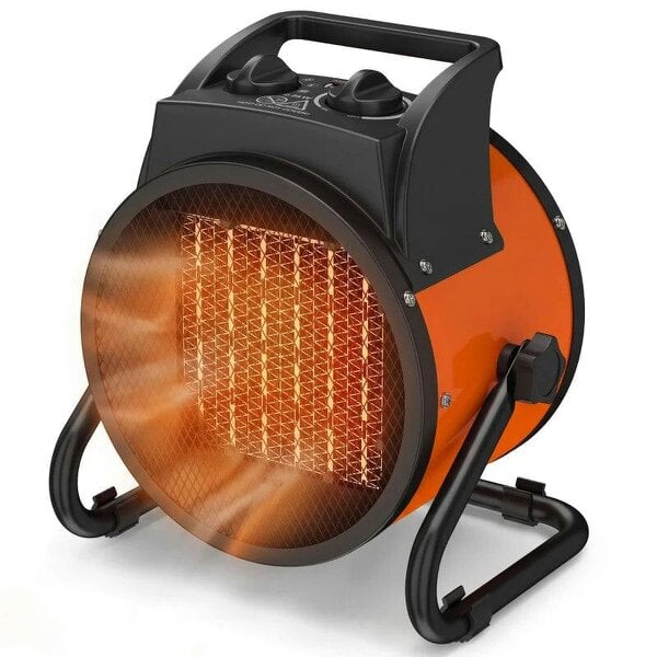 Bobobiy Industrial Fan Heater 2800W with Tilting, Electric Ceramic Space Heater with Adjustable Thermostat, Handle