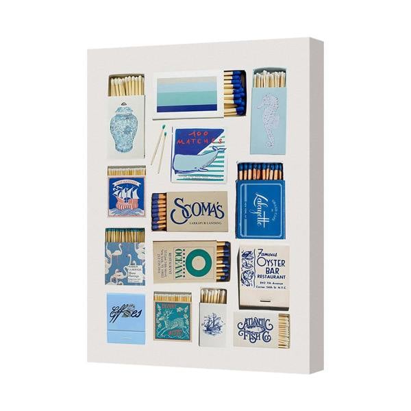 Benjamin Tate Design Canvas-8234 Vintage Matchbox Art Collage Wall Decor