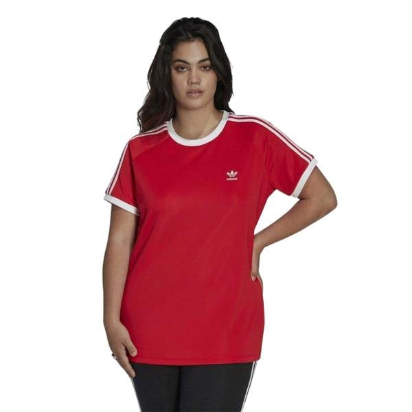 Adidas Womens/Ladies 3 Stripes Slim T-Shirt - Red - 