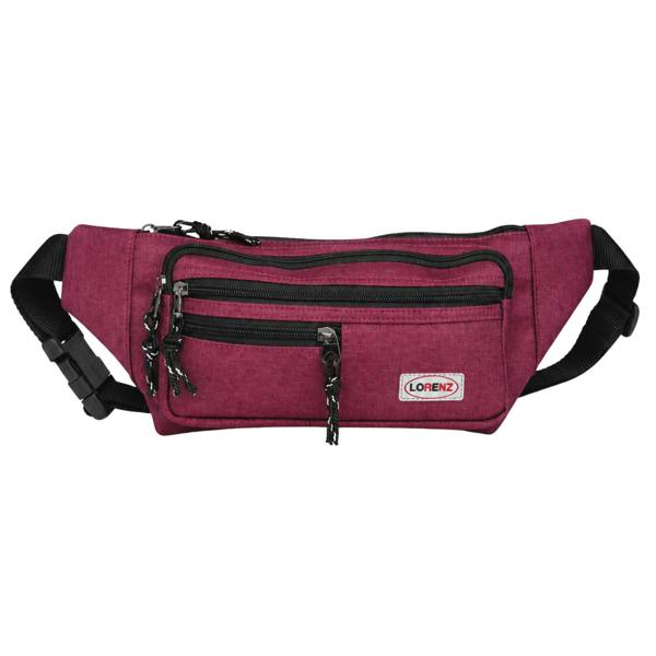 Lorenz Unisex Slimline 3 Zip Bum Bag Waist Bag