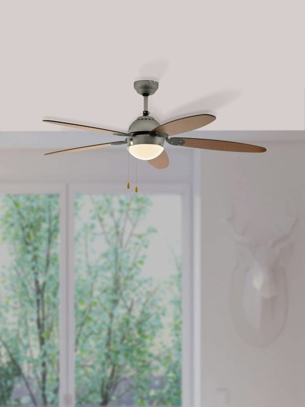 EGLO Susale Satin Nickel Reversible Ceiling Fan