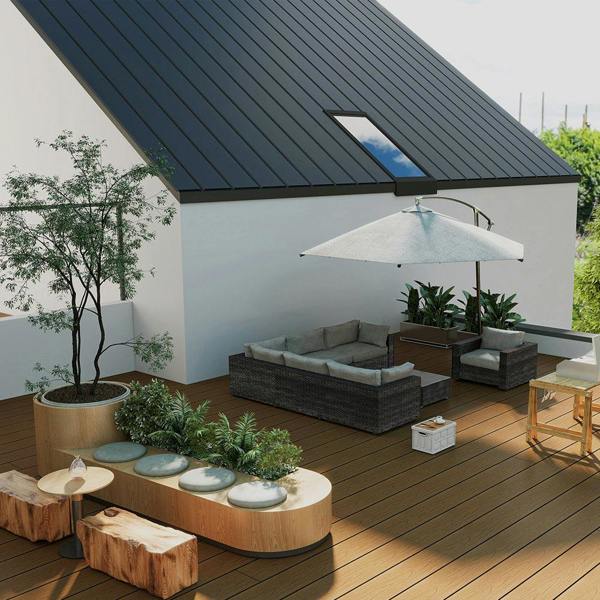 Britwall 3D Embossed Composite Decking Teak B 4000 x 148 x 21 mm Slip Resistant Outdoor Deck Board