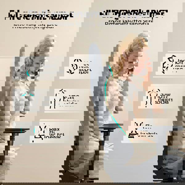 Levede Office Desk Chair Gaming Recliner Adjustable Height with Footrest Grey