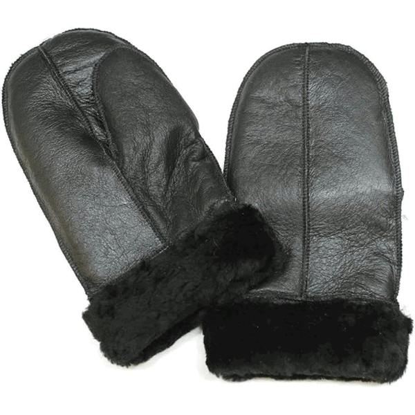 Unisex Genuine Sheepskin Shearling Wool Lined Thermal Gloves - Infinity Leather - 1