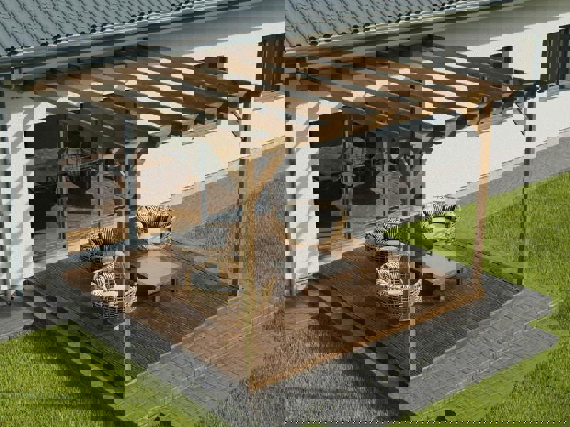 Arbor Garden Solutions Wall Mounted Pergola and Decking Kit Ovolo Design