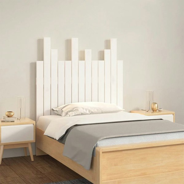Berkfield Wall Headboard White 82.5x3x80 cm Solid Wood Pine