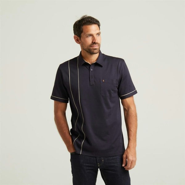Gabicci G52X16 Mens Short Sleeve Plated Jersey Polo Shirt Gabicci Classic - NAVY