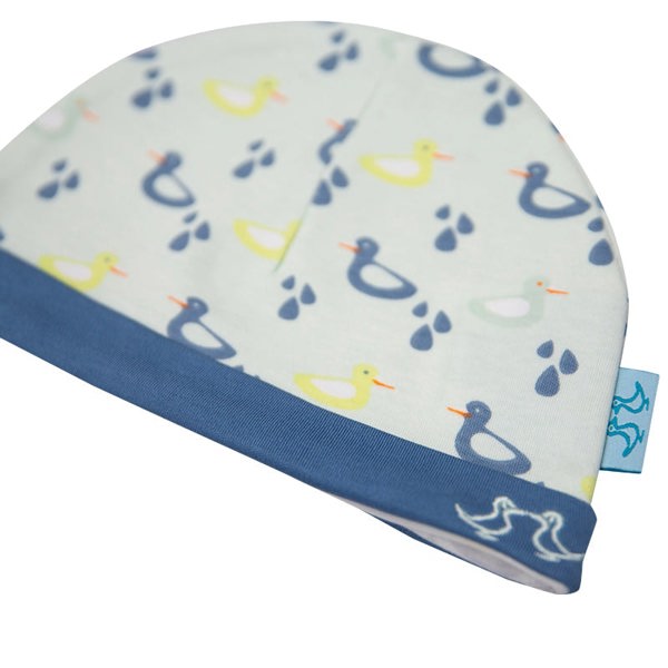 Luca and Rosa Duck Print Blue Baby Hat Set