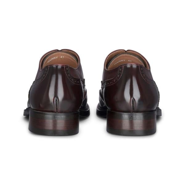 Justin Reess Men's Wine Patent Leather Brogue Formal Shoes - Harry