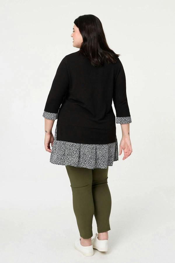 Black | Curve Layered Ruffled Shirt Jumper Top