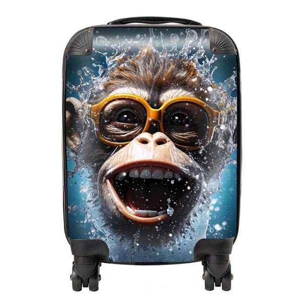 Warren Reed Splashart Cheeky Chimp Face Suitcase