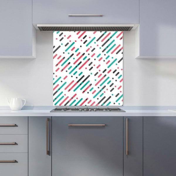 Warren Reed - Designer Overlapping Coloured Diagonal Lines Kitchen Splashback