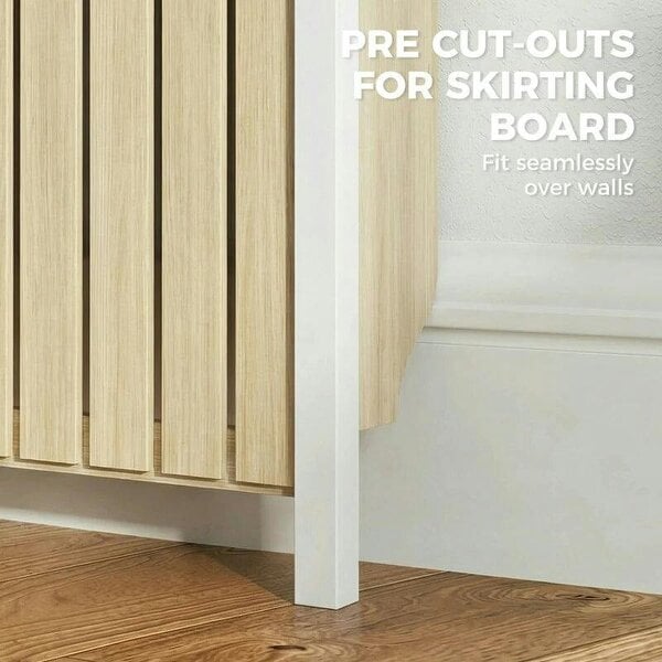 93 x 119cm Rustic-Look Radiator Cover - Oak