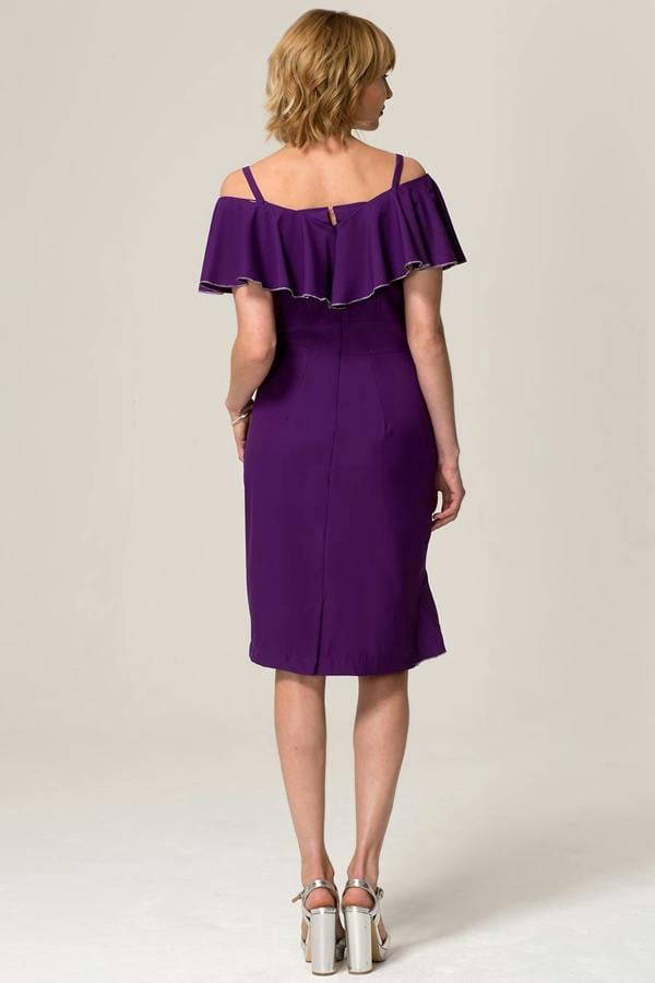 HotSquash Metallic Trimmed Bardot Dress