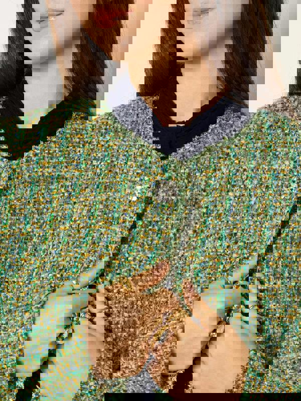 GWD Chloe Annie Green Button Through Boucle Jacket