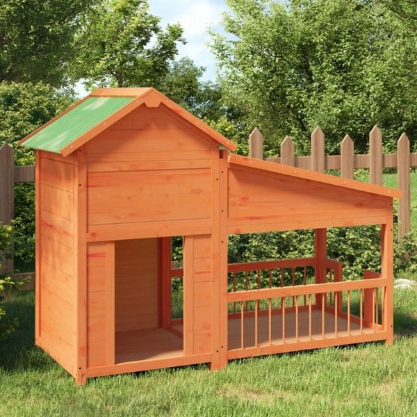 Berkfield Dog Kennel Brown 143x60.5x109 cm Solid Wood Pine