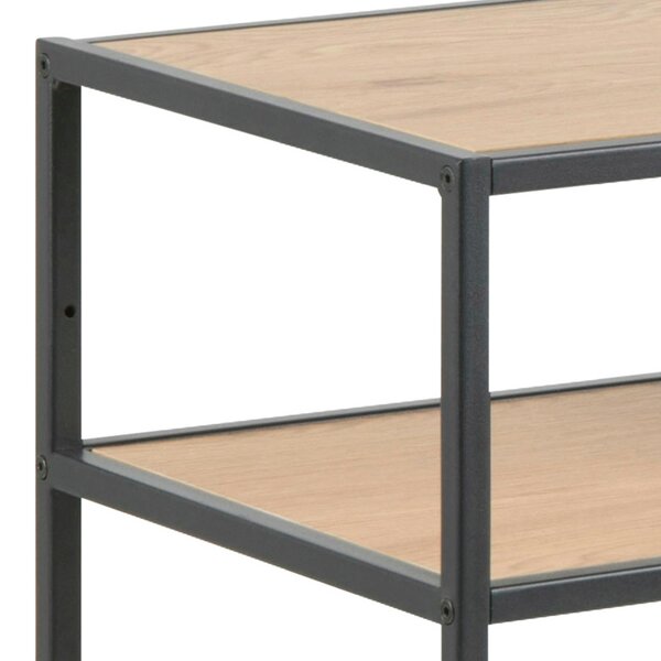 Wyld Haus El Paso Black Metal and Wild Oak Veneer Console Table 2 Shelves