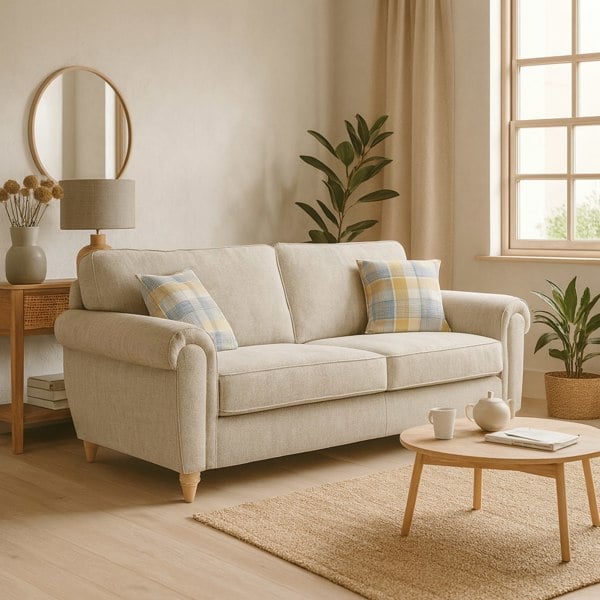 Furnishings For Less Edgar Chesterfield Fabric 3 Seater Sofa