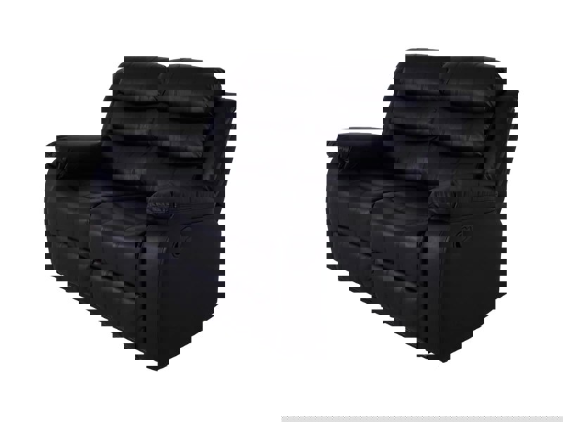 ROMA LEATHER BLACK 2 SEATER