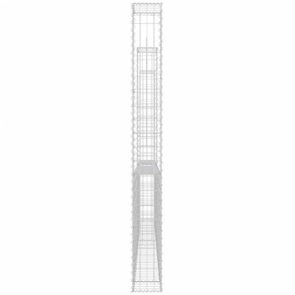 Berkfield U-shape Gabion Basket with 2 Posts Iron 140x20x200 cm