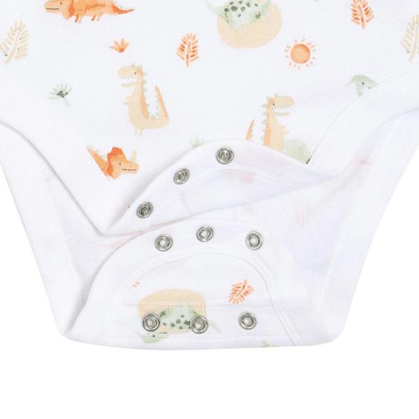 Mini Cuddles Baby Boys 3pk Dinosaur Print Bodysuits, Multicolour