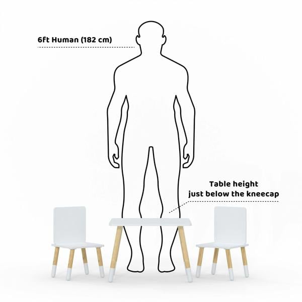 Kudlhome Table & Chair Set, White