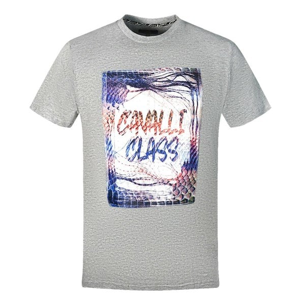 Cavalli Class Box Logo T-Shirt - Grey