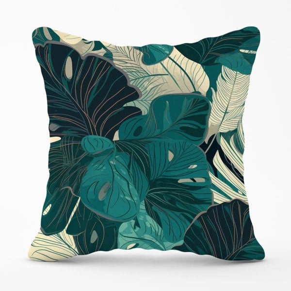 Warren Reed Tropical Green Leaves Cushions