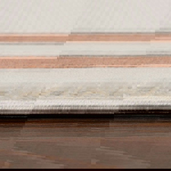 Bordered Living Room rug, terra-cream colours, stain-resistant and non-shedding