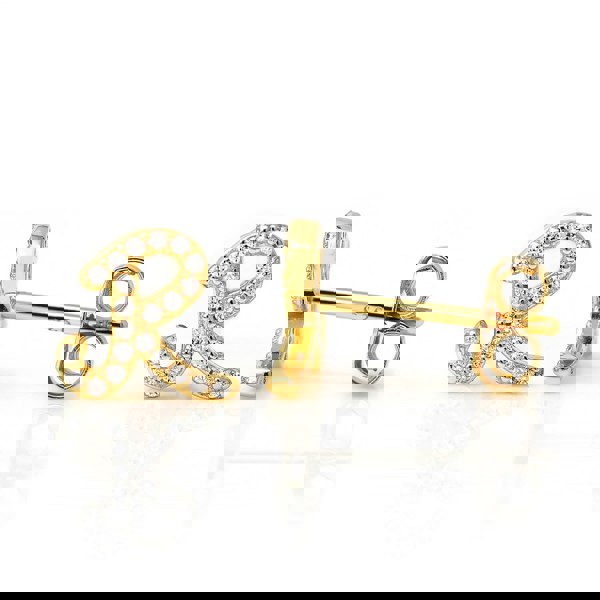 Say It With Luxe CZ Initial Earrings - Yellow Gold Plated