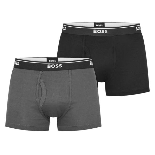 Boss Mens Logo Boxer Shorts (Pack of 2) - Black/Grey - 