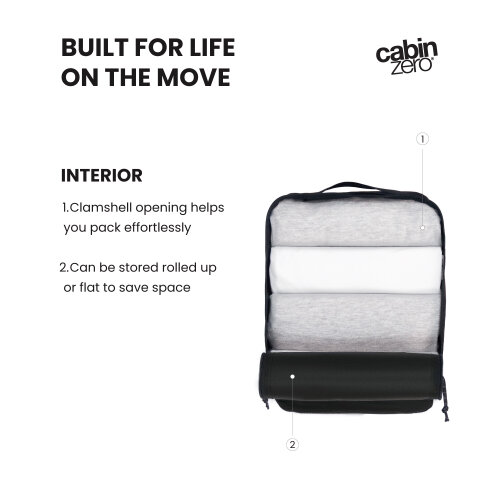 CabinZero Ultralight Packing Cube (Medium), Lightweight Rollable Organiser for Essentials