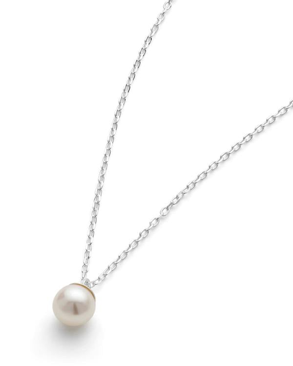 Silver Single Real Seed Pearl Necklace - Necklaces - Elk & Bloom
