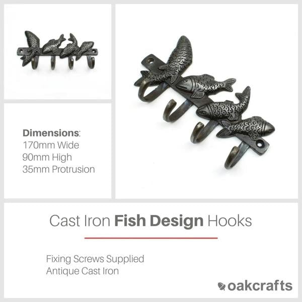 Cast Iron Fish Design Hooks