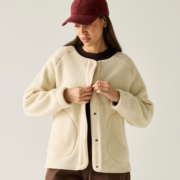 Regatta Womens Lea Borg Snap-Front Fleece - Light Vanilla