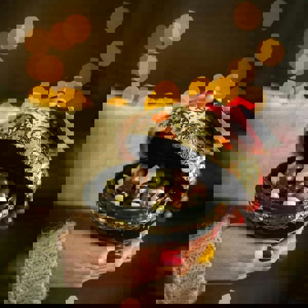 Large Handmade Bonbonnière filled with Dark Chocolate Coated Ginger, Palm Oil Free, 260g