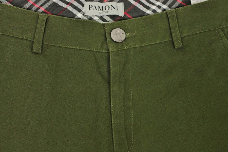 Close up of the army stretch slim fit chino - Pamoni