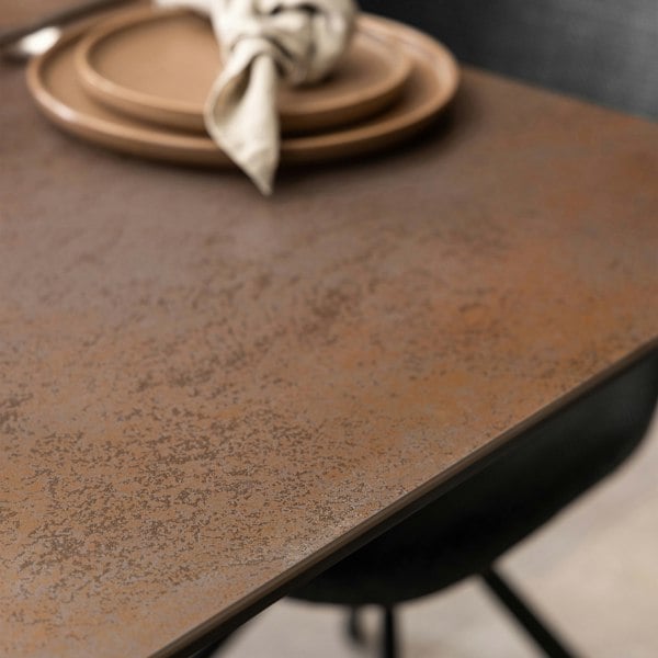 Furniture To Go Heaven Extendable Dining Table with Ceramic Rusty Brown Top 168cm