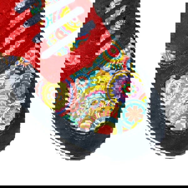 Embassy London San Francisco - Navy & Red Signature - Men's lace-up leather & suede trainer