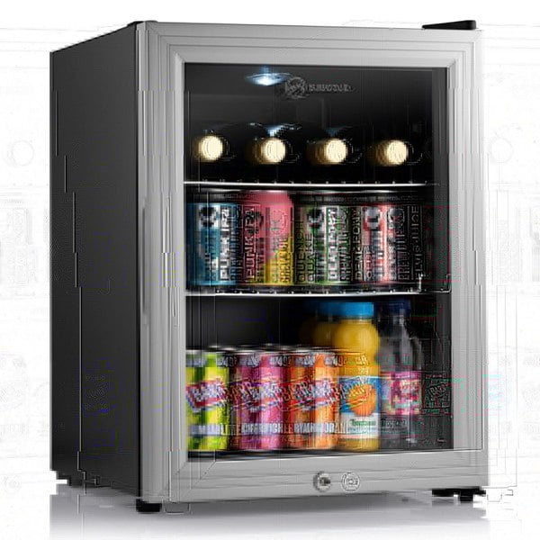 Subcold Super 35 litre beer drinks glass door fridge silver led inside