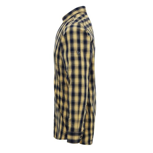 Premier Mens Mulligan Check Long Sleeve Shirt - Camel/Navy